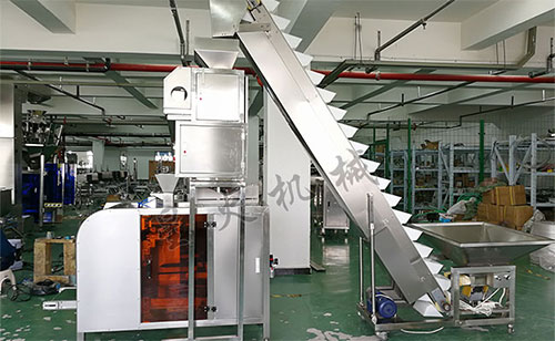 全自動(dòng)雜糧顆粒包裝機(jī)車間實(shí)拍