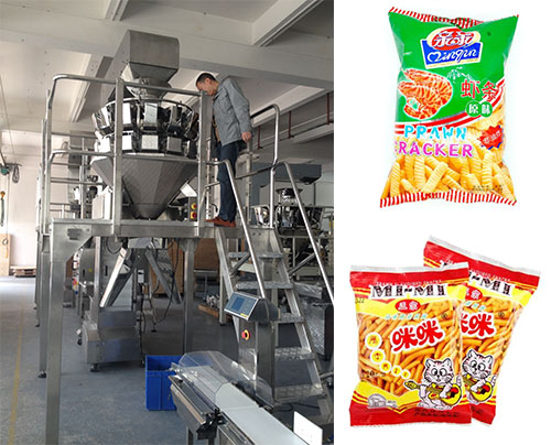 組合稱蝦條包裝機(jī)設(shè)備及樣品展示